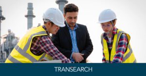 Construction team showing results to team leader