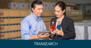 Beverage Excecutive reviewing the product in two bottles.